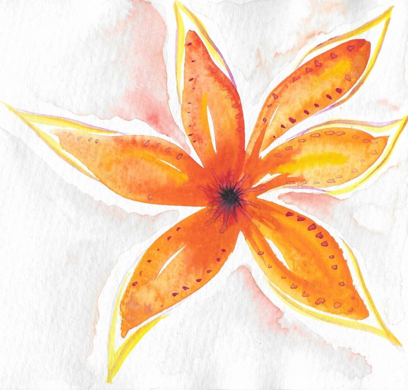 une fleur peinte à l'aquarelle par Géraldine Senon